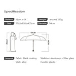Guarda-chuva Anti-UV para Chuva ou Sol com Cola Preta Clara