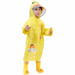 Capa de Chuva Infantil com Aba Grande e Estampa de Desenho Animado com Assento para Mochila, S, M, L, XL, XXL