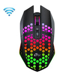 FMOUSE X801 rato de jogo e escritório com 8 teclas, 1600DPI, luminoso oco, estilo: preto sem fios recarregável, branco sem fios recarregável, preto com fios, branco com fios