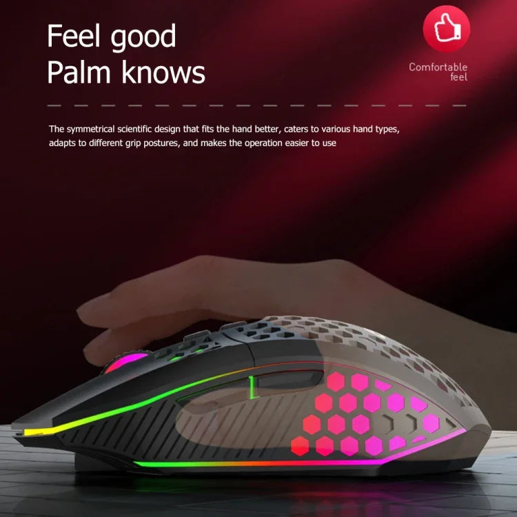 FMOUSE X801 rato de jogo e escritório com 8 teclas, 1600DPI, luminoso oco, estilo: preto sem fios recarregável, branco sem fios recarregável, preto com fios, branco com fios