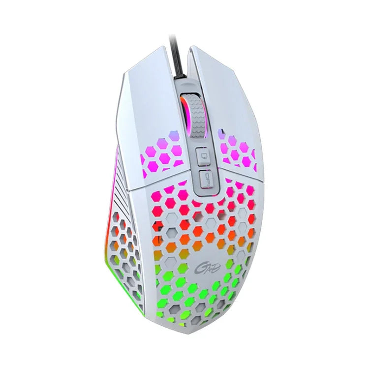 FMOUSE X801 rato de jogo e escritório com 8 teclas, 1600DPI, luminoso oco, estilo: preto sem fios recarregável, branco sem fios recarregável, preto com fios, branco com fios