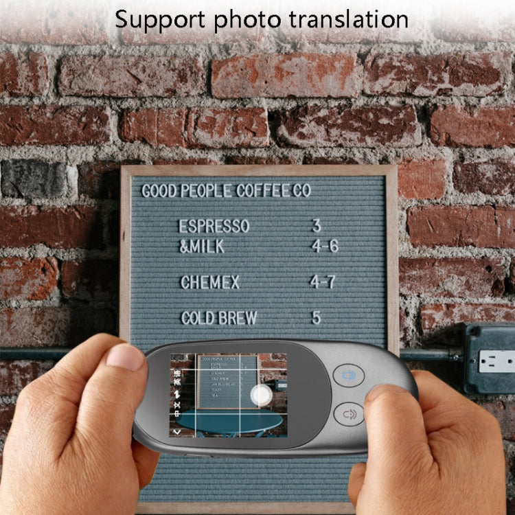 Tradutor Simultâneo de Viagens Tradutor de Voz Inteligente com Digitalização e Gravação, Branco, Preto