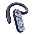 Auricular Bluetooth V28 com Gancho para Orelha, Ecrã Digital, Auricular Único com Controlo de Voz, V28 Preto
