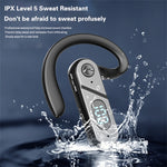 Auricular Bluetooth V28 com Gancho para Orelha, Ecrã Digital, Auricular Único com Controlo de Voz, V28 Preto