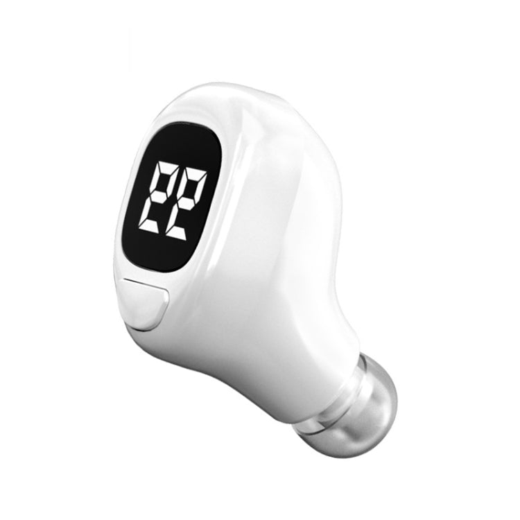 Auricular Bluetooth F6 Mini Invisível para Negócios com Ecrã Digital, F6 Preto, F6 Branco