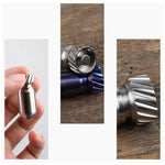 Caixa portátil para comprimidos em titânio puro mini impermeável, jarro selado para armazenamento, Cor:, Cor primária, Azul queimado