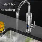Torneira elétrica doméstica para água quente com ficha EU, estilo:, tipo em aço inoxidável, tipo universal para tubo em aço inoxidável