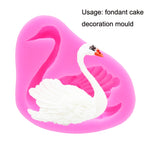 2 peças de forma de silicone para bolos em forma de cisne, cisne