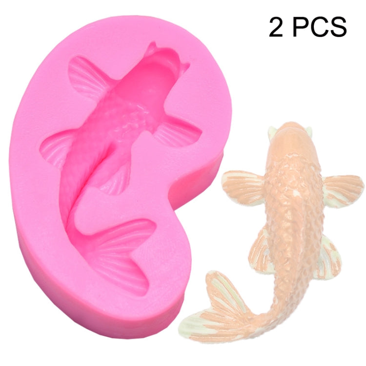 2 peças de forma de silicone para fondant para bolos em forma de peixe dourado, peixe dourado