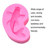 2 peças de forma de silicone para fondant para bolos em forma de peixe dourado, peixe dourado