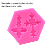 4 peças de forma de silicone para fondant em forma de cruz para bolos, forma em cruz