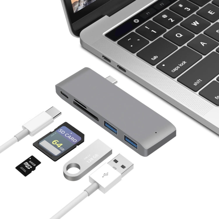 Estação de Acoplamento Divisor USB-C para HDMI com Leitor de Cartões, Especificação: 5 em 1 Cinzento, 5 em 1 Prateado, 6 em 1 Cinzento, 6 em 1 Prateado