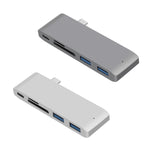 Estação de Acoplamento Divisor USB-C para HDMI com Leitor de Cartões, Especificação: 5 em 1 Cinzento, 5 em 1 Prateado, 6 em 1 Cinzento, 6 em 1 Prateado
