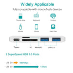 Estação de Acoplamento Divisor USB-C para HDMI com Leitor de Cartões, Especificação: 5 em 1 Cinzento, 5 em 1 Prateado, 6 em 1 Cinzento, 6 em 1 Prateado