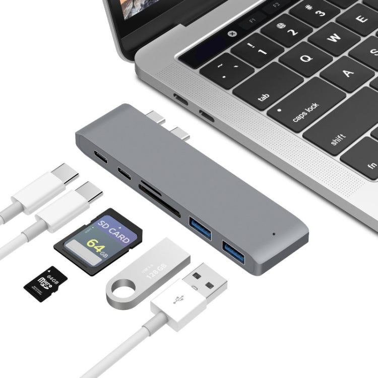 Estação de Acoplamento Divisor USB-C para HDMI com Leitor de Cartões, Especificação: 5 em 1 Cinzento, 5 em 1 Prateado, 6 em 1 Cinzento, 6 em 1 Prateado