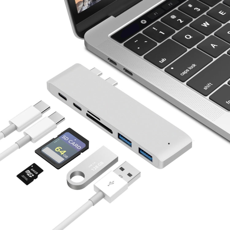 Estação de Acoplamento Divisor USB-C para HDMI com Leitor de Cartões, Especificação: 5 em 1 Cinzento, 5 em 1 Prateado, 6 em 1 Cinzento, 6 em 1 Prateado