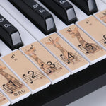 Autocolantes para Teclado de Piano M52 com 88/76/61/54/49 Teclas, Árvore, Girafa