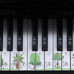 Autocolantes para Teclado de Piano M52 com 88/76/61/54/49 Teclas, Árvore, Girafa