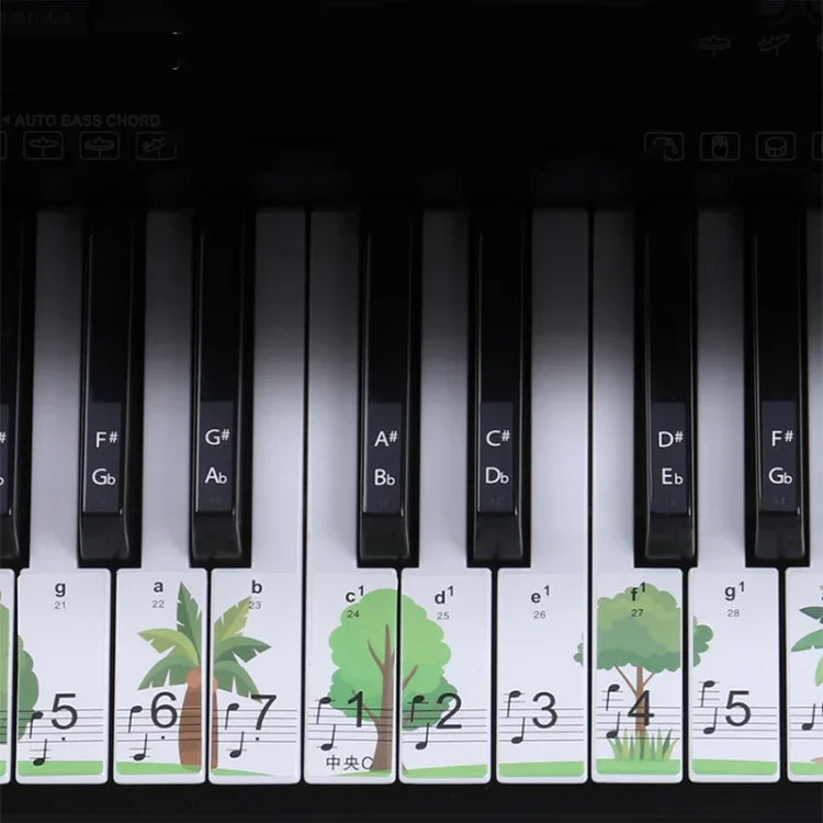 Autocolantes para Teclado de Piano M52 com 88/76/61/54/49 Teclas, Árvore, Girafa