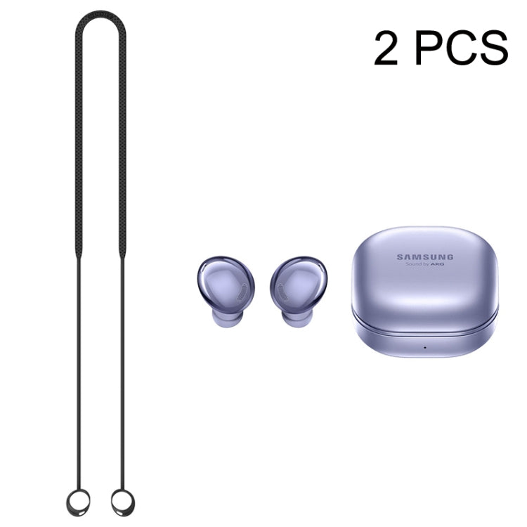 2 PCS Fio de Silicone Anti-Perda para Auriculares Bluetooth Samsung Galaxy Buds Pro, Preto, Azul, Vermelho, Branco