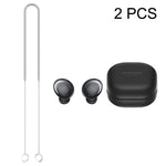 2 PCS Fio de Silicone Anti-Perda para Auriculares Bluetooth Samsung Galaxy Buds Pro, Preto, Azul, Vermelho, Branco