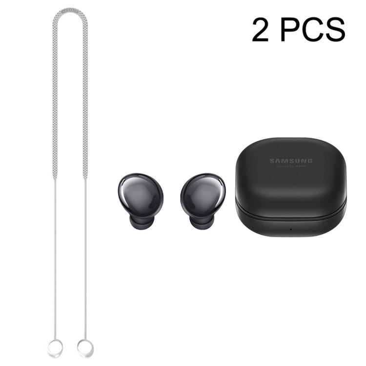2 PCS Fio de Silicone Anti-Perda para Auriculares Bluetooth Samsung Galaxy Buds Pro, Preto, Azul, Vermelho, Branco