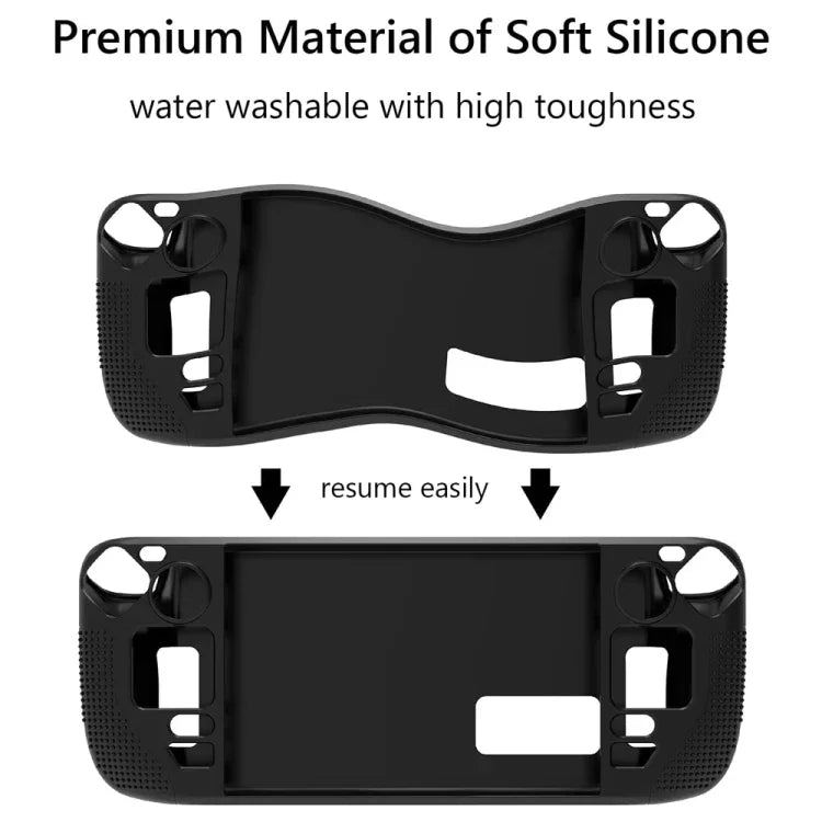 Capa de Silicone para Consola de Jogos PGTECH com Partículas Antiderrapantes para Steam Deck, Preto