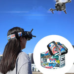 Óculos de Vídeo de Voo com Faixa de Cabeça Colorida de Grafiti para DJI FPV Goggles V2, Correia, Correia + Cabo de Energia, Correia + Cabo de Energia + Almofada
