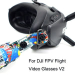 Óculos de Vídeo de Voo com Faixa de Cabeça Colorida de Grafiti para DJI FPV Goggles V2, Correia, Correia + Cabo de Energia, Correia + Cabo de Energia + Almofada