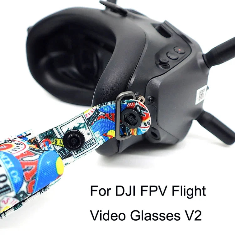 Óculos de Vídeo de Voo com Faixa de Cabeça Colorida de Grafiti para DJI FPV Goggles V2, Correia, Correia + Cabo de Energia, Correia + Cabo de Energia + Almofada