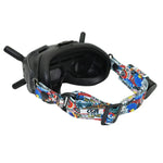 Óculos de Vídeo de Voo com Faixa de Cabeça Colorida de Grafiti para DJI FPV Goggles V2, Correia, Correia + Cabo de Energia, Correia + Cabo de Energia + Almofada