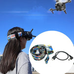 Óculos de Vídeo de Voo com Faixa de Cabeça Colorida de Grafiti para DJI FPV Goggles V2, Correia, Correia + Cabo de Energia, Correia + Cabo de Energia + Almofada