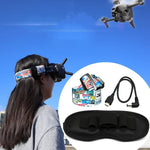 Óculos de Vídeo de Voo com Faixa de Cabeça Colorida de Grafiti para DJI FPV Goggles V2, Correia, Correia + Cabo de Energia, Correia + Cabo de Energia + Almofada