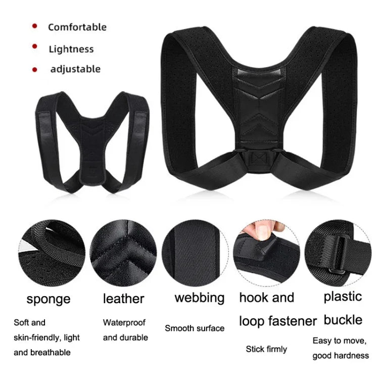 Cinto Invisível Respirável para Correção Postural Corrector de Costas Ajustável, Tamanho:, M (Preto), S (Cinza), L (Cinza)