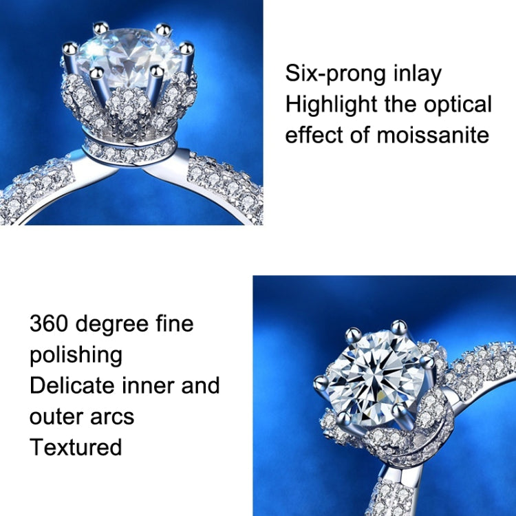 XJZ012 Anel Coroa de Moissanite em Prata Esterlina 925, Anel de Noivado, 5, 6, 7, 8