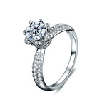 XJZ012 Anel Coroa de Moissanite em Prata Esterlina 925, Anel de Noivado, 5, 6, 7, 8