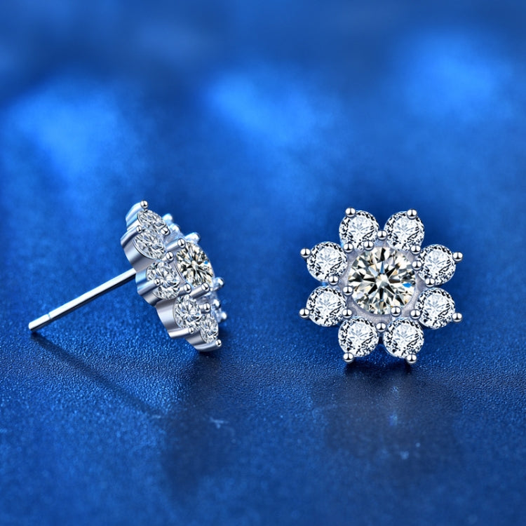 XEZ002 Brincos Flor de Sol em Prata 925 com Diamante Moissanite, Brincos Pessoais, XEZ002
