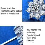 XEZ002 Brincos Flor de Sol em Prata 925 com Diamante Moissanite, Brincos Pessoais, XEZ002