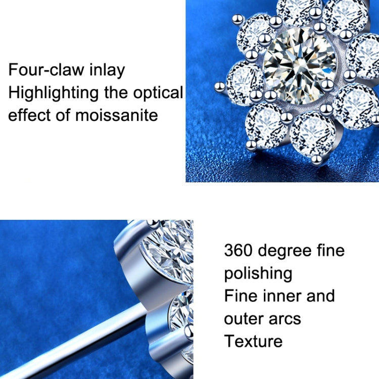 XEZ002 Brincos Flor de Sol em Prata 925 com Diamante Moissanite, Brincos Pessoais, XEZ002