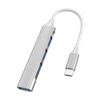 Estação de Acoplamento Mini Multifuncional Expandida 4 em 1, Especificação: Type-C/USB-C 3.0 (Prateado), Type-C/USB-C 3.0 (Prateado), Type-C/USB-C 3.0 (Cinzento), Type-C/USB-C 3.0 (Rosa), USB 3.0 (Prateado), USB 3.0 (Cinzento), USB 3.0 (Rosa)