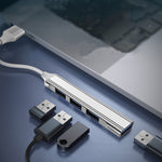 Estação de Acoplamento Mini Multifuncional Expandida 4 em 1, Especificação: Type-C/USB-C 3.0 (Prateado), Type-C/USB-C 3.0 (Prateado), Type-C/USB-C 3.0 (Cinzento), Type-C/USB-C 3.0 (Rosa), USB 3.0 (Prateado), USB 3.0 (Cinzento), USB 3.0 (Rosa)