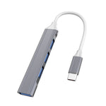 Estação de Acoplamento Mini Multifuncional Expandida 4 em 1, Especificação: Type-C/USB-C 3.0 (Prateado), Type-C/USB-C 3.0 (Prateado), Type-C/USB-C 3.0 (Cinzento), Type-C/USB-C 3.0 (Rosa), USB 3.0 (Prateado), USB 3.0 (Cinzento), USB 3.0 (Rosa)