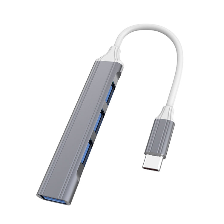 Estação de Acoplamento Mini Multifuncional Expandida 4 em 1, Especificação: Type-C/USB-C 3.0 (Prateado), Type-C/USB-C 3.0 (Prateado), Type-C/USB-C 3.0 (Cinzento), Type-C/USB-C 3.0 (Rosa), USB 3.0 (Prateado), USB 3.0 (Cinzento), USB 3.0 (Rosa)