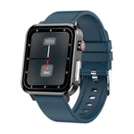 LOANIY E86 Smartwatch Bluetooth com Monitorização de Frequência Cardíaca de 1,7 polegadas, Azul, Preto, Vermelho, Couro Preto, Couro Castanho, Aço Preto