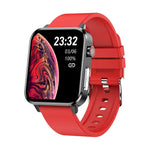 LOANIY E86 Smartwatch Bluetooth com Monitorização de Frequência Cardíaca de 1,7 polegadas, Azul, Preto, Vermelho, Couro Preto, Couro Castanho, Aço Preto