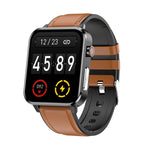 LOANIY E86 Smartwatch Bluetooth com Monitorização de Frequência Cardíaca de 1,7 polegadas, Azul, Preto, Vermelho, Couro Preto, Couro Castanho, Aço Preto