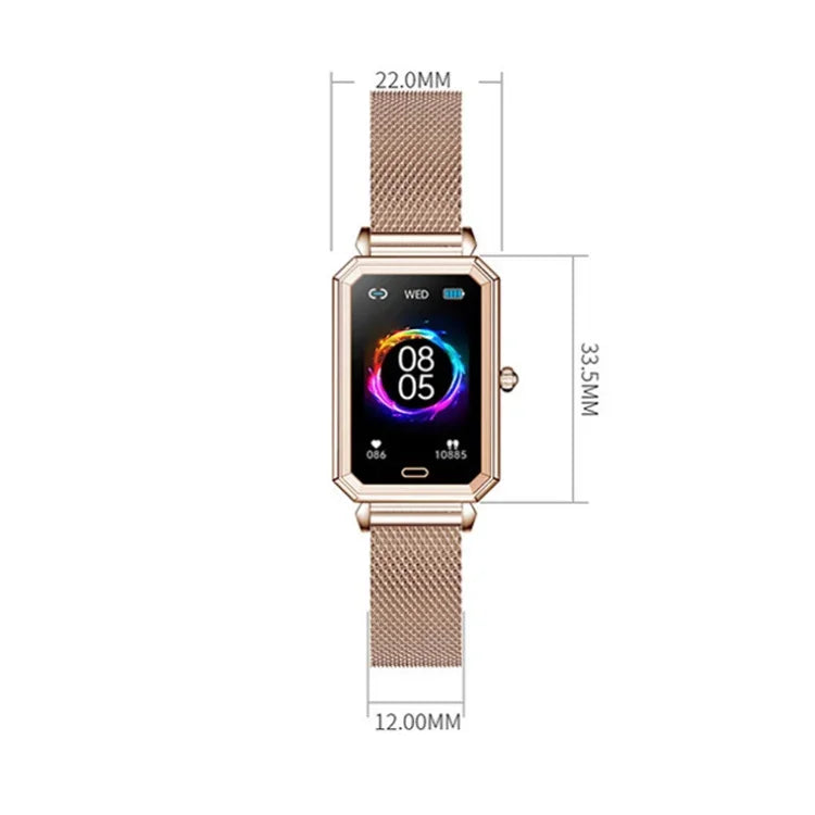 LOANIY HT2 1.28 Inch Heart Rate Detection Pedometer Smart Watch, Gold Steel