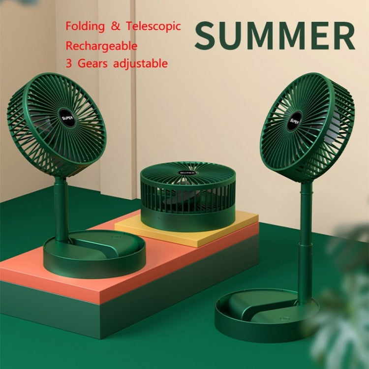 Ventoinha portátil dobrável, ventoinha de pé retrátil, Estilo:, Recarregável (Branco), Recarregável (Verde), Ligação USB (Branco), Ligação USB (Verde)