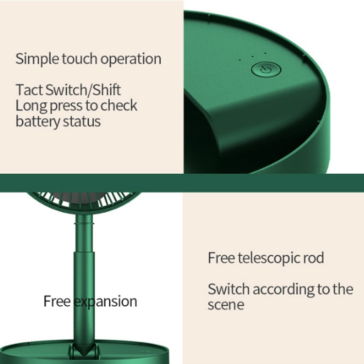 Ventoinha portátil dobrável, ventoinha de pé retrátil, Estilo:, Recarregável (Branco), Recarregável (Verde), Ligação USB (Branco), Ligação USB (Verde)