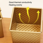 Forma quadrada para torrada antiaderente em forma de cubo de água, estilo:, 8832 8x7,5x6,5cm ondulado dourado, 8759 11,8x11x10,3cm liso dourado, 8772 8x7,5x6,5cm liso dourado, 8765 11,8x11x10,3cm ondulado dourado